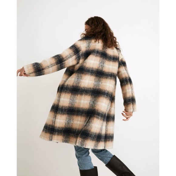Madewell Courton Cocoon Coat in Plaid,size S - Picture 4 of 15